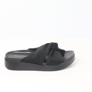 Donald Pliner Folley Sandals NEW 8.5 Women Platform Shoes Black Slide slip on